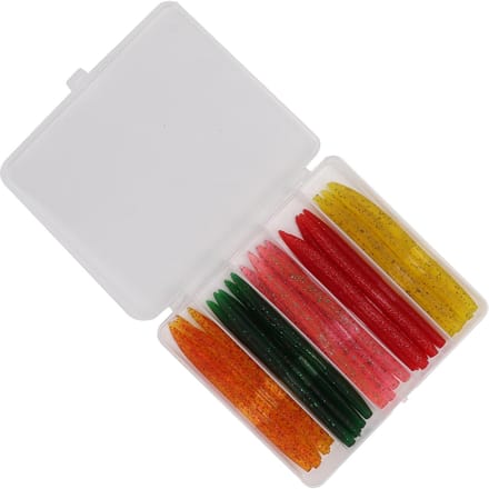 50 stuks/doos Noodle Worm Soft Bait Vislokset met Rubber O-ring Kunstmatig Zacht Aas white