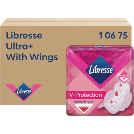 Maandverband Libresse P1 Ultra+ Regular met vleugels 150 stuks