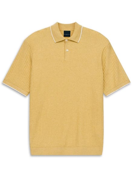 Polo-trui Regular Fit Van Bugatti geel
