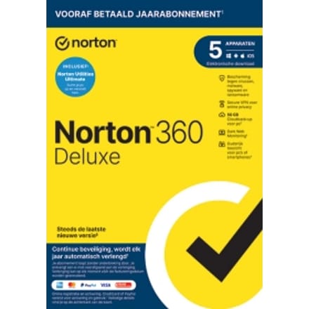 Norton 360 Deluxe met Norton Utilities Ultimate | 5 apparaten | 1 jaar