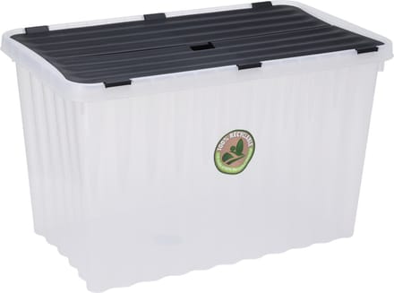 Storage Solutions Opslagbak/opbergdoos/organizer - met deksel - kunststof - 76 Liter