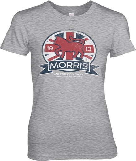 Morris Motor Co. England Girly T-shirt voor dames, heather-grijs