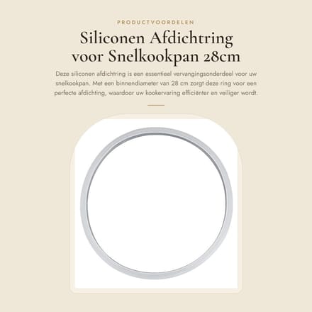 Dailygoods- Afdichtring Siliconen - Vervangend Accessoire - Multifunctionele Snelkookpan - 28cm - Duurzaam - Levensmiddelenveilig