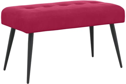 vidaXL - Bank - met - knopen - tufting - Wijnrood - 80 - x - 40 - x - 46 - cm - fluweel
