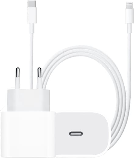 Snellader geschikt voor iPhone 14 & iPad Pro - Snellader - 20W Snellader - USB-C Snellader met 2 Meter lightning Kabel - Oplaadkabel