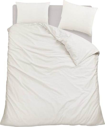 Homéé® Flanellen Dekbedovertrekset wit 100% geruwd Katoen eenpersoons 140x200/220 cm + 1 sloop