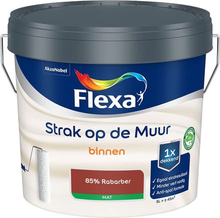 Flexa - Strak Op De Muur Binnen Mat - 85% Rabarber - Mengverf - 5 L