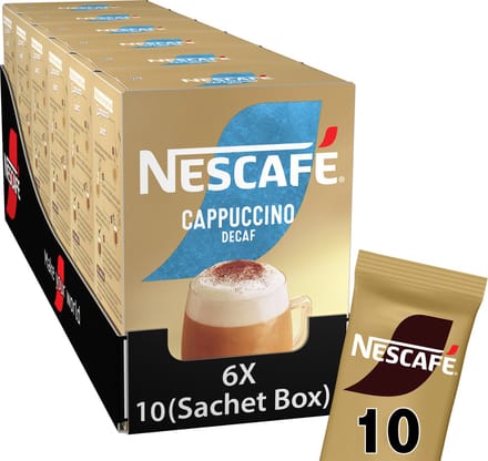 Nescafé Cappuccino Decafé oploskoffie - 6 doosjes x 10 zakjes