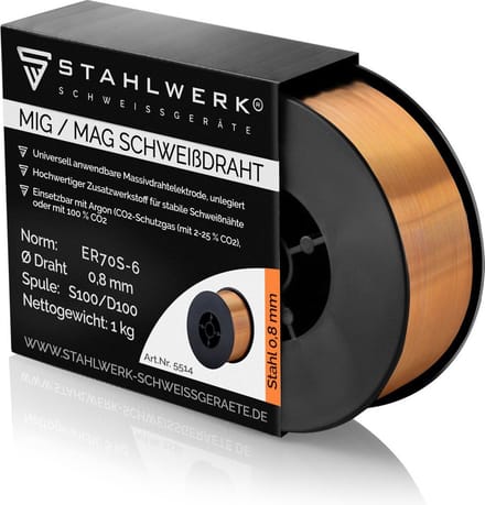 MIG MAG premium lasdraad ER70S-6 SG2 Ø 0,8 mm S100/D100 draadrol 1 kg