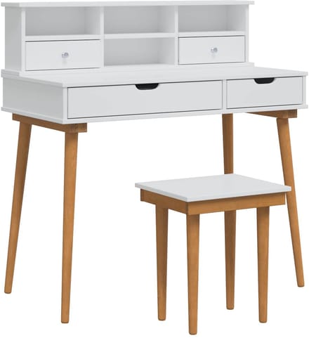 vidaXL - Kaptafelset - FAUSKE - 3 - st - Wit - 100 - x - 50 - x - 103,5 - cm