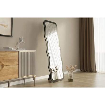 Asir - Wandspiegel - Zwart - 50 x 160 x 2,2 cm