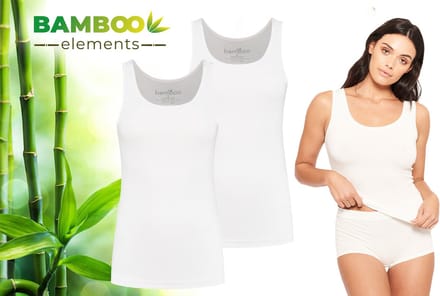 Bamboo Elements - Bamboe Hemden Dames - 2-pack - Wit - Onderhemd Dames - Hemdjes Dames - Singlet Dames - t Shirt Dames