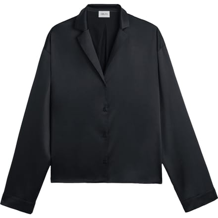 Mikuta The Black Silk Shirt Maat: L | Longsleeves Outlet | Dames | Zwart