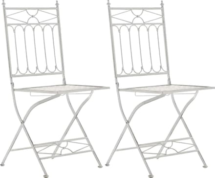 CLP Asina Set van 2 Klapstoelen - Vouwstoel - Buiten - antiek/wit