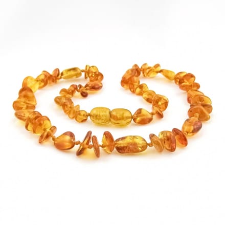 Wild Sun Barnsteen Ketting Kind - Amber Ketting - Baltische Barnsteen – 36 cm – Mix - Honey