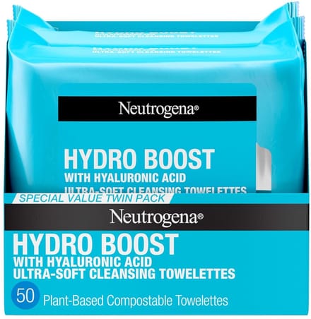 Neutrogena Hydro Boost make-up reinigingsdoekjes - met hyaluronzuur - 2 x 25 stuks