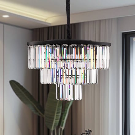 Nowodvorski Lighting Hanglamp Cristal, transparant/zwart, Ø 56 cm