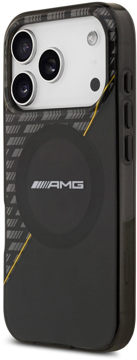 AMG Back Cover - iPhone 17 Pro - Zwart - Magsafe - Double Layer - Gele Lijn