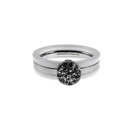 Ring Dames - Witte Keramische en RVS Ring