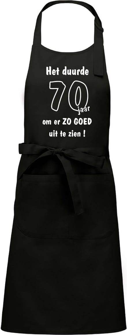 Mijncadeautje - Keukenschort - BBQ schort - Het duurde 70 jaar - zwart