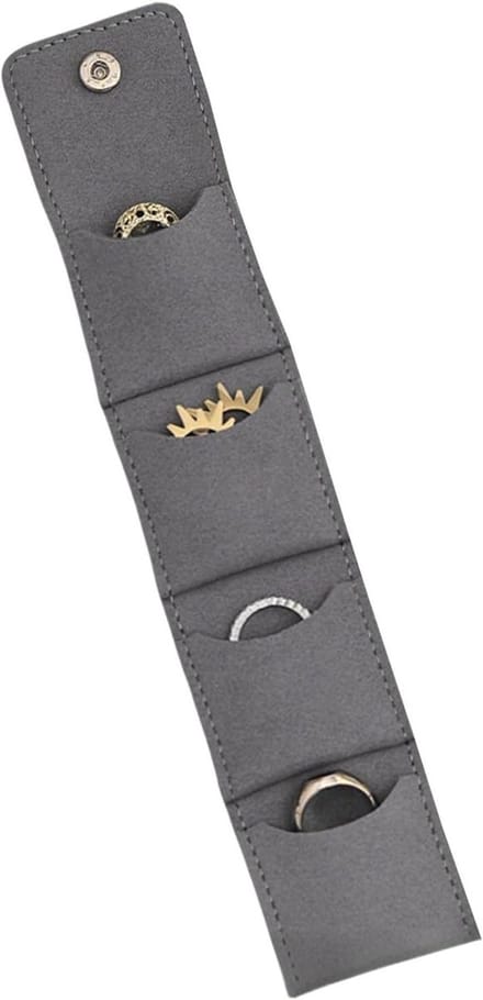 Reisjuwelenetui - Sieraden organizer - Veilig opbergen - Magnetische sluiting - Compact formaat - Grijs
