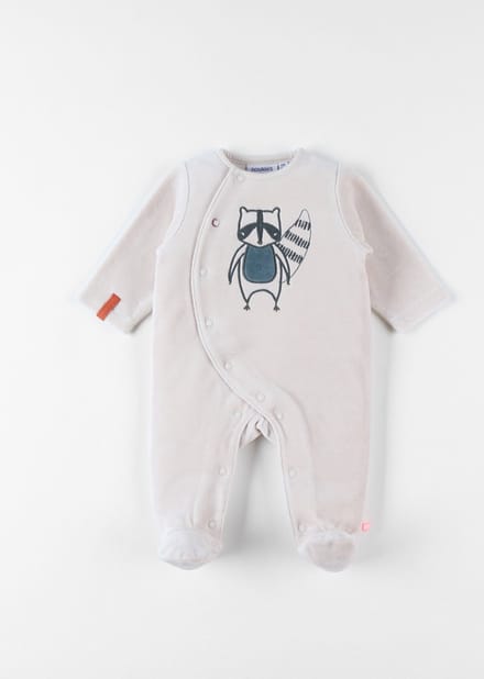 Noukie's - Pyjama - 1 delig - Licht beige - Wasbeer - 6 maand 68