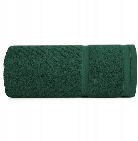 Zachte Katoenen Handdoek 30x50 cm - Groen Zigzag Patroon