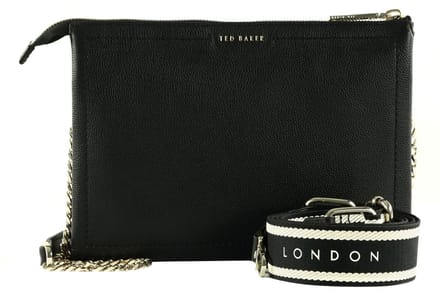 Ted Baker Leren schoudertas Larinda Webbing Leather Crossbody Bag Black zwart
