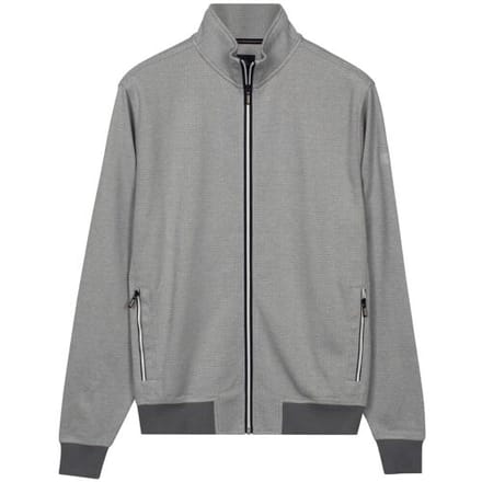 Baileys Vest Sweat Texture Zip Yarn Dyed Jacquard Interlock Soft Grey / male