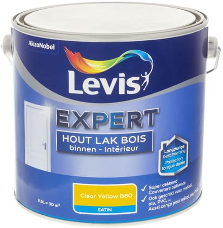 Levis - Expert Hout Lak Binnen Satin Mix - Clear Yellow B80 - Mengverf - 2,5 L