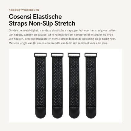 Dailygoods- Elastische Banden - 5 cm breed - 30 cm lang - Antislip - Herbruikbaar - Hoog trekvermogen - Ideaal voor bundelen van objecten - Bindbanden