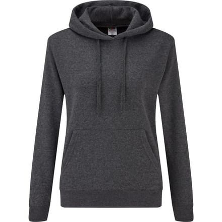 Fruit of the Loom Dames/Dames Classic Heather Hoodie (Donkergrijs)
