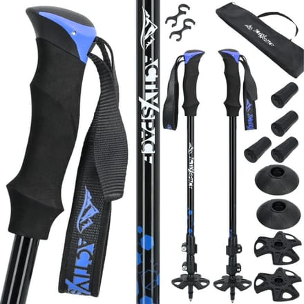 ACTIV SPACE K07 - Trekkingstokken - Blauw - Ergonomische handgreep - Aluminium