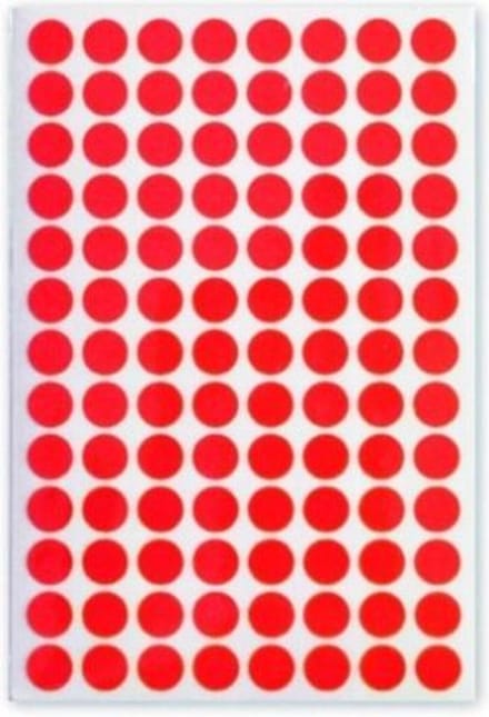 Soho Etiketten Rond 8 Mm Papier Rood 3 Vellen á 104 Stuks