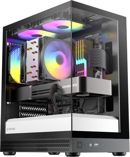 Micro ATX Behuizing - PC Case Mini Tower - Computer Bouwen - Gehard Glas Panelen - 309 mm GPU Lengte