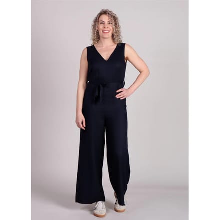 FRNCH Pakize jumpsuit donkerblauw V-Hals
