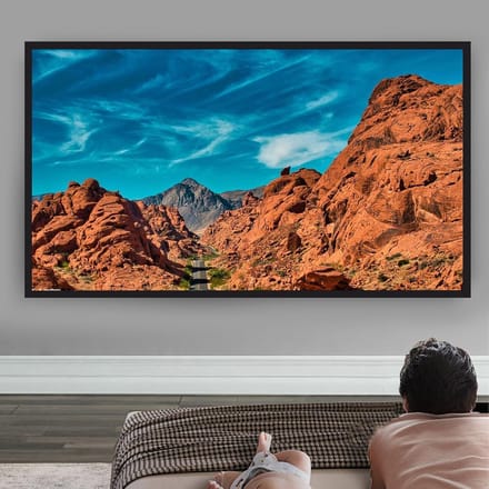 Projectiescherm - Groot scherm - Thuisbioscoop presentaties - Zwarte maskerrand - 130 inch 16:9 - Wit
