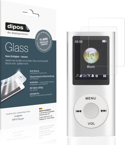 dipos – 2x Matte Pantserfolie geschikt voor ciciglow MP3-Player | 9H Screenprotector