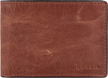 FOSSIL Portemonnee Derrick Flap Bifold Brown Bruine