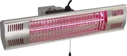 Infraroodstraler Basic - Terrasverwarmer - Buiten verwarmen - Spatwaterdicht IP55 - 1500 Watt - Zilver