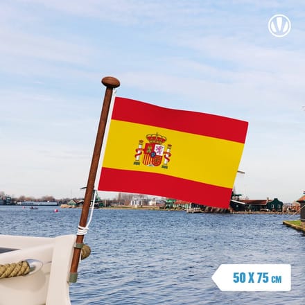 Spaanse vlag met wapen 50x75cm