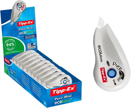 Tipp-Ex Pure Mini ECOlutions Correctierollers 6m x 5mm - Milieuvriendelijke Set van 10