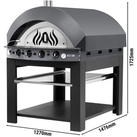 GGM Gastro Gas Pizzaofen - 9x 25cm - Manuell - Anthrazit - inkl. Untergestell