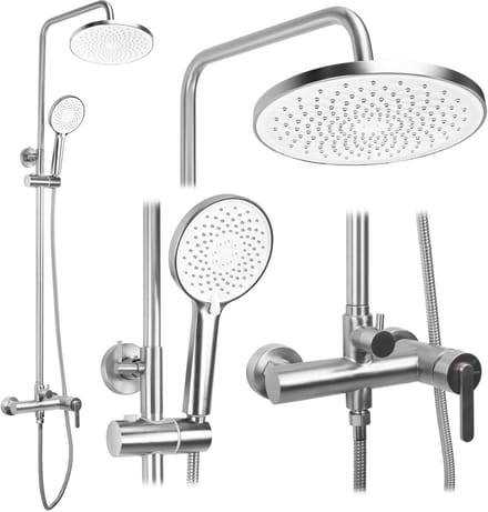 Rea - Js-H1190N Ontario - Doucheset - Geborsteld Nikkel - 32X21X76,5Cm