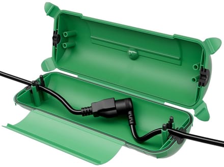Verlengsnoer Doos - Waterdichte Aansluiting - Buiten Elektriciteit - IP44 Waterdicht - 29 cm Lengte - Groen
