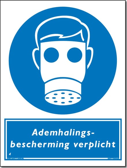 Ademhalingsbescherming verplicht bord - Aluminium - 30 x 40 cm