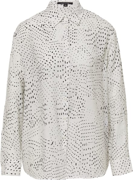 Dames lange mouw blouse in ramie met volledige print COMMA