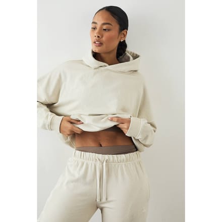 Dames DSGN Studio Premium Heavyweight Washed Oversized Hoodie | Ecru | Maat: Medium