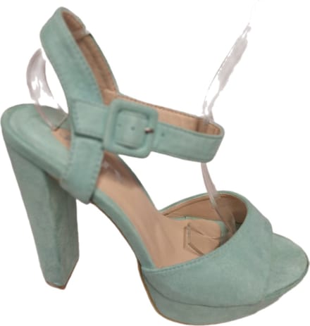 JUMEX-EROTIC PUMPS-SOFTGREEN-IMITATIE SUEDE-PLATEUZOOL-HIGH HEEL-41