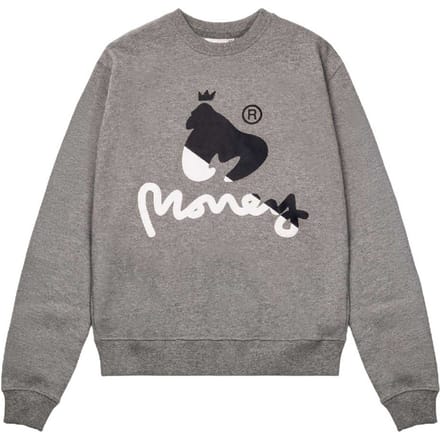 Money Sweatshirt met Chenille Ronde Hals voor Kinderen/Kinderen (Grijs)